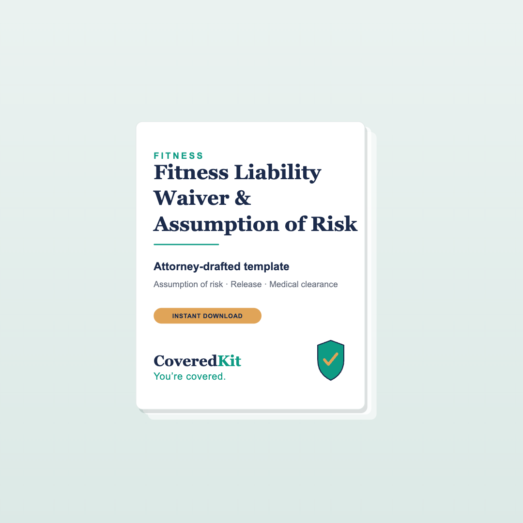 Fitness Liability Waiver & Assumption of Risk — CoveredKit