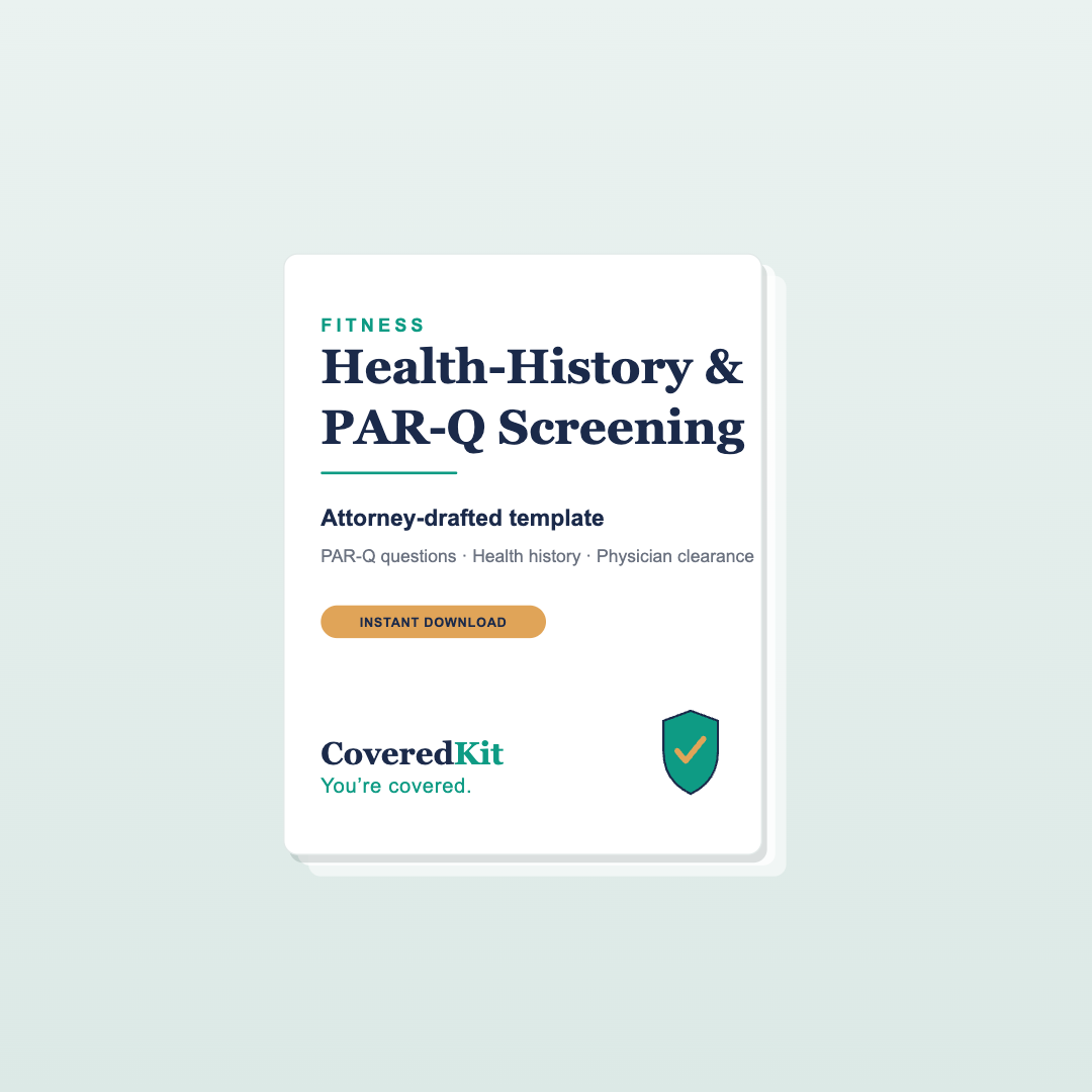 Health-History & PAR-Q Screening — CoveredKit