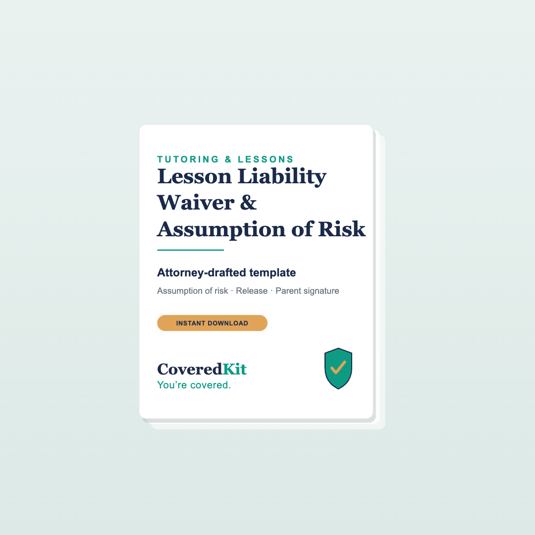 Lesson Liability Waiver & Assumption of Risk — CoveredKit