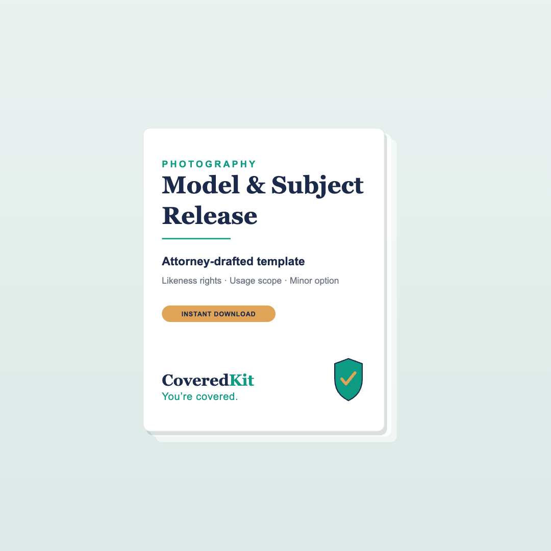 Model & Subject Release — CoveredKit